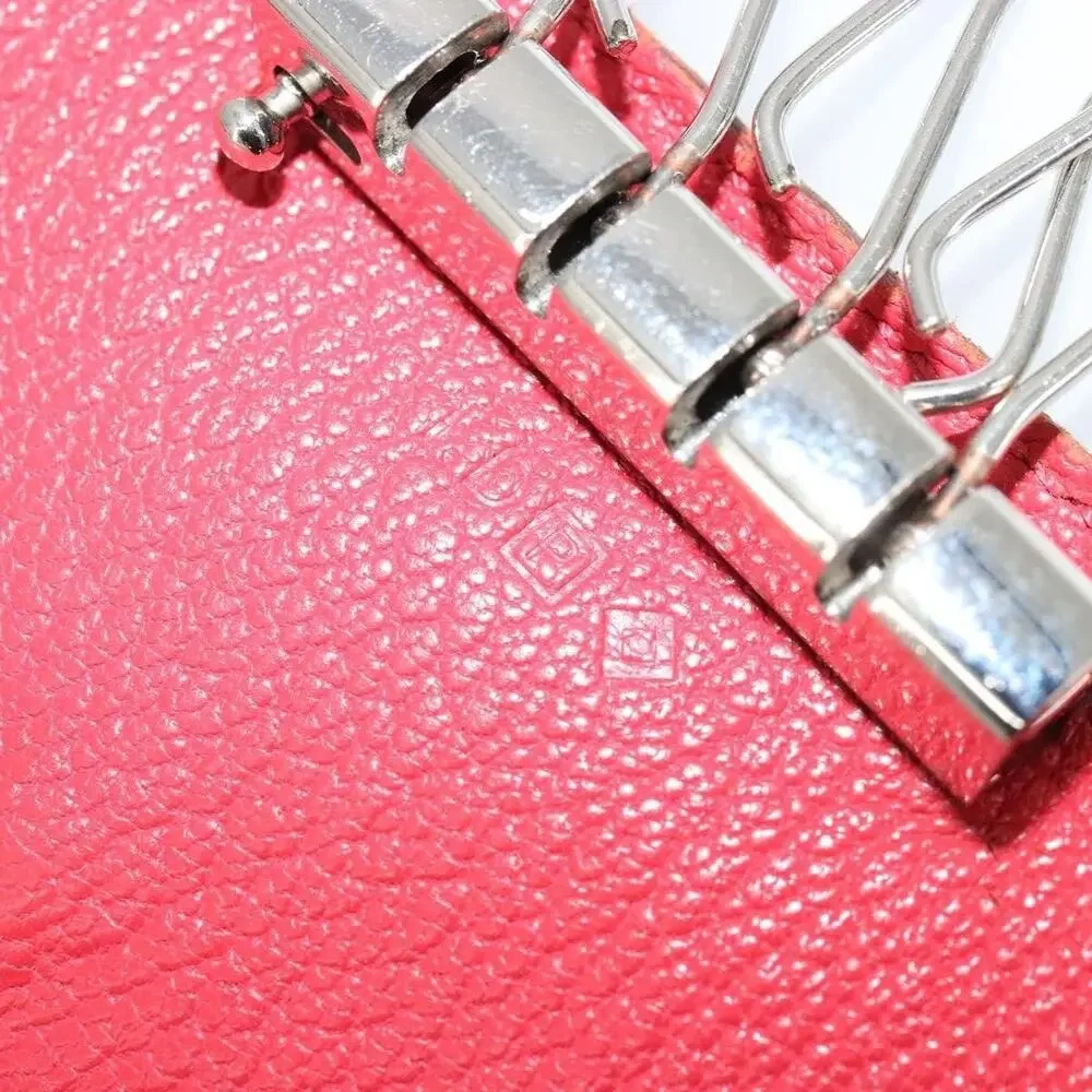 Hermes Leather Baan Key Case Beige